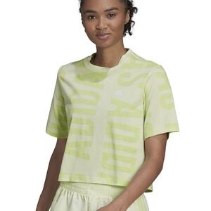 Adidas Green Crop Top Short Sleeve T-Shirt